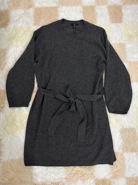Current Air Charcoal Gray Wool Belted Sweater Dress - NWOT